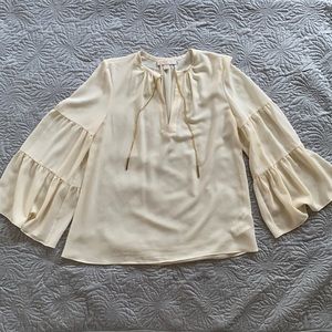Michael Kors Flowy Cream Blouse Size Large